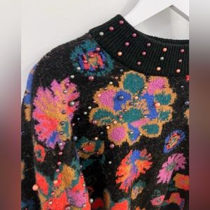 Farm Rio Floral Embellished Sweater